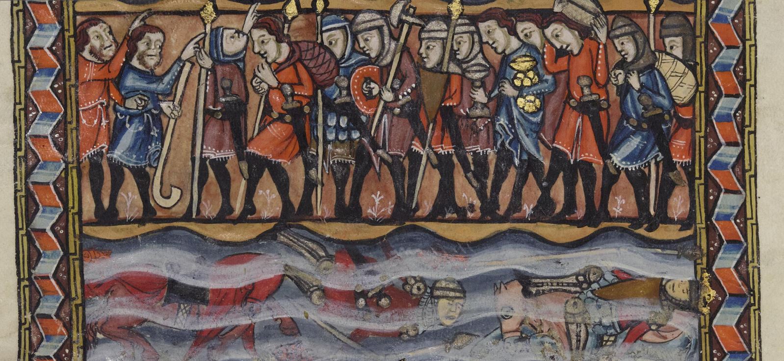 The Israelites crossing the dead sea