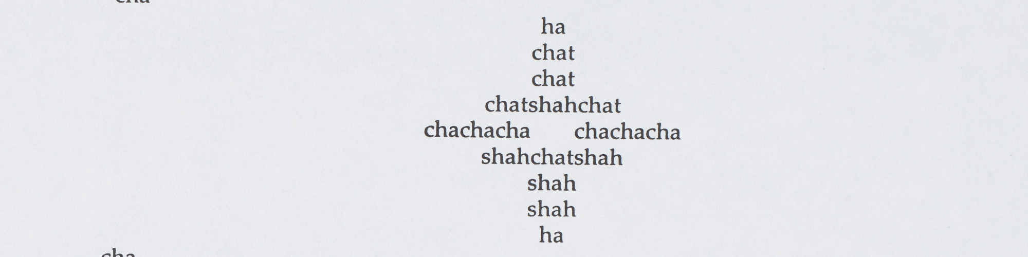 Detail from concrete poems by Edwin Morgan: 'Bees Nest' and 'French Persian Cats Having a Ball'.