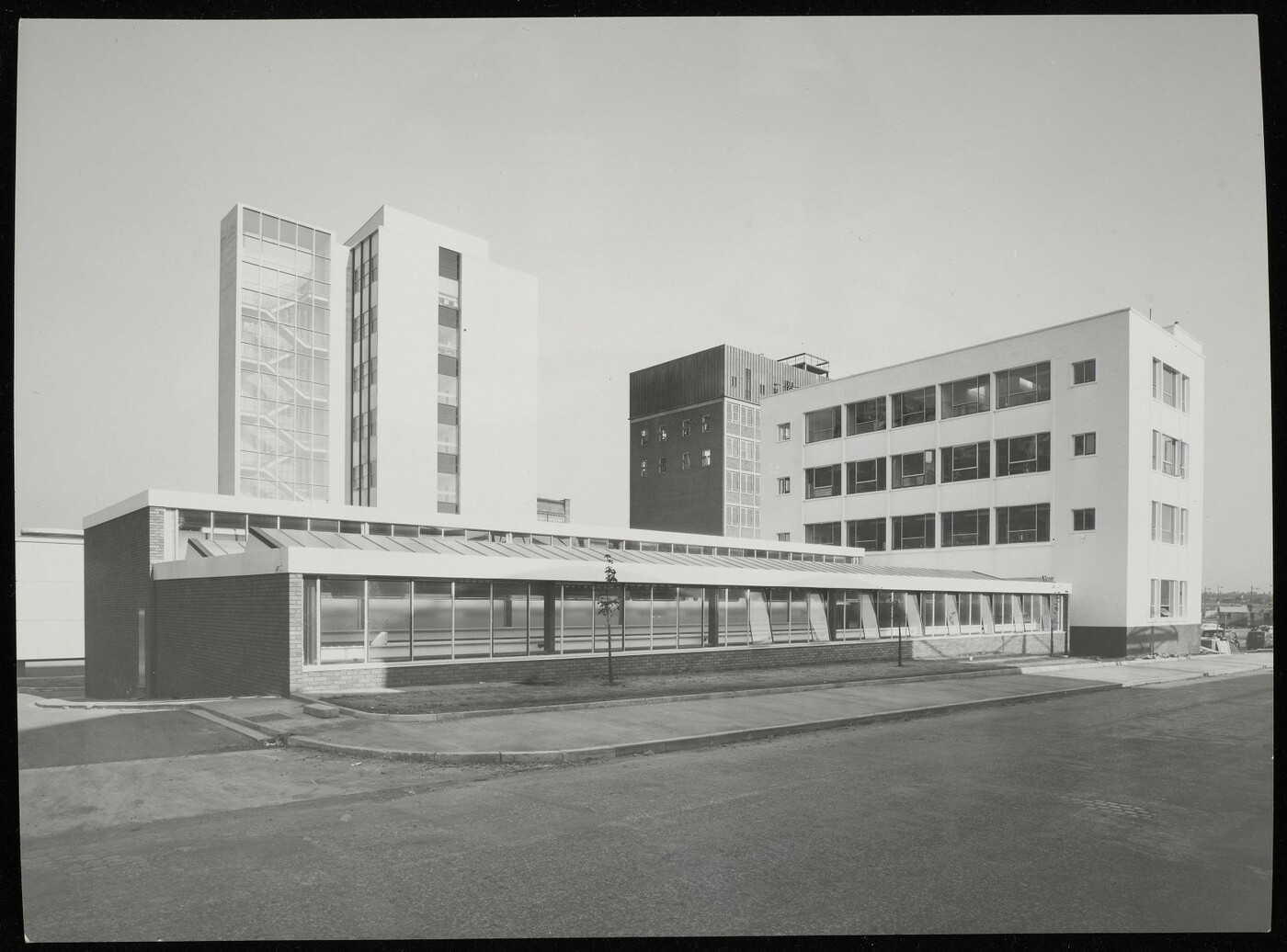 Monochrome photograph showing the Paper Science Building.