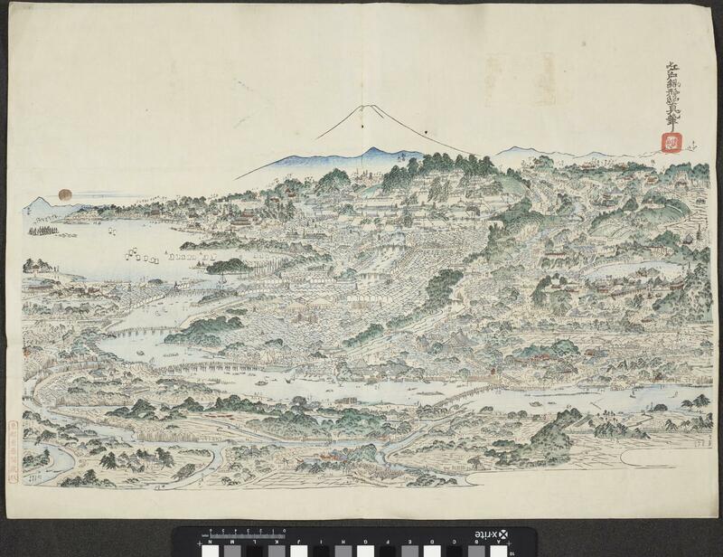 Pictorial map of Edo, in Japanese.
