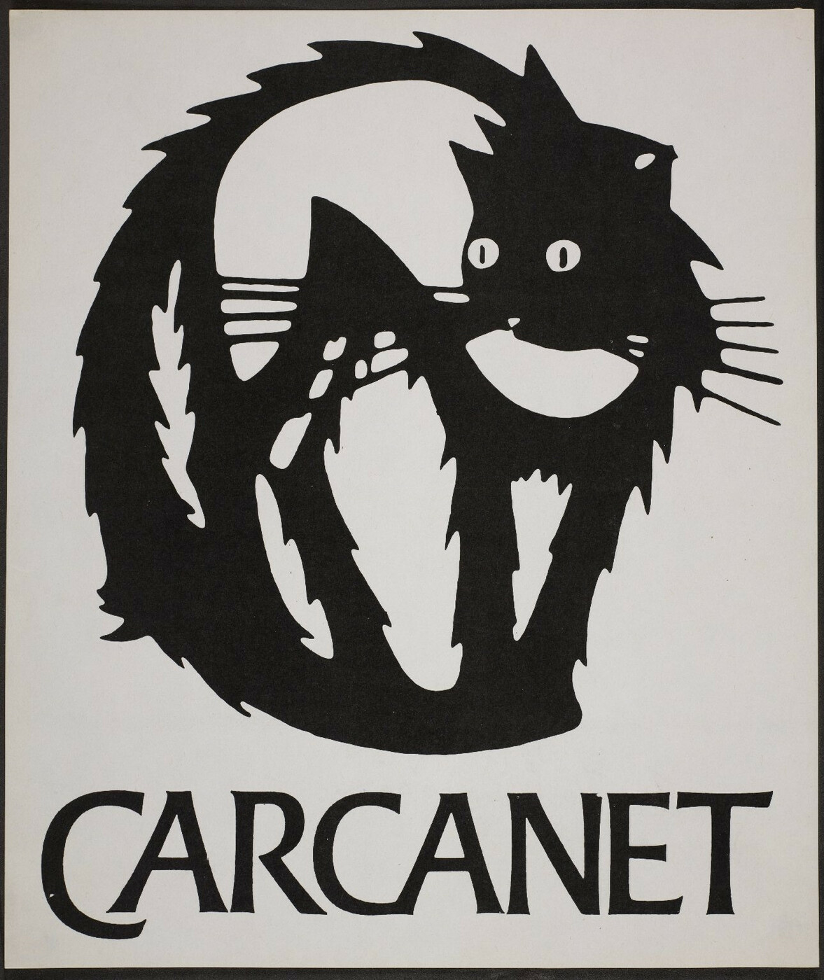 Logo of the Carcanet press, featuring a cat arching its back in the shape of a 'C'. 