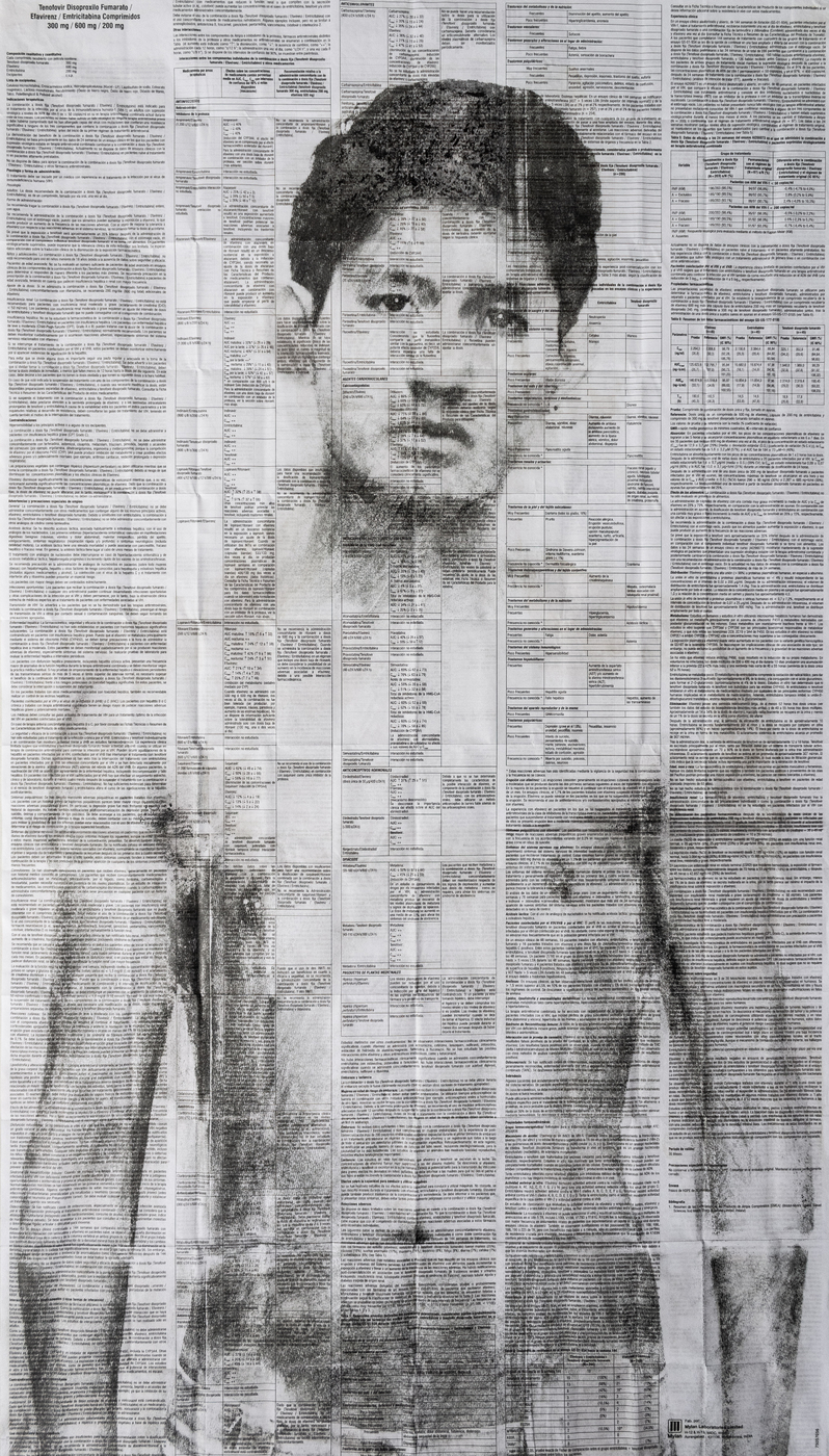 Self-portrait and laser printing by JORGE AUGUSTO CRUZ