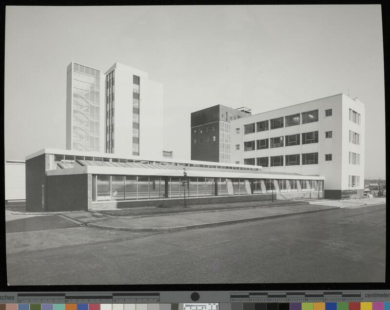 Monochrome photograph showing the Paper Science Building.