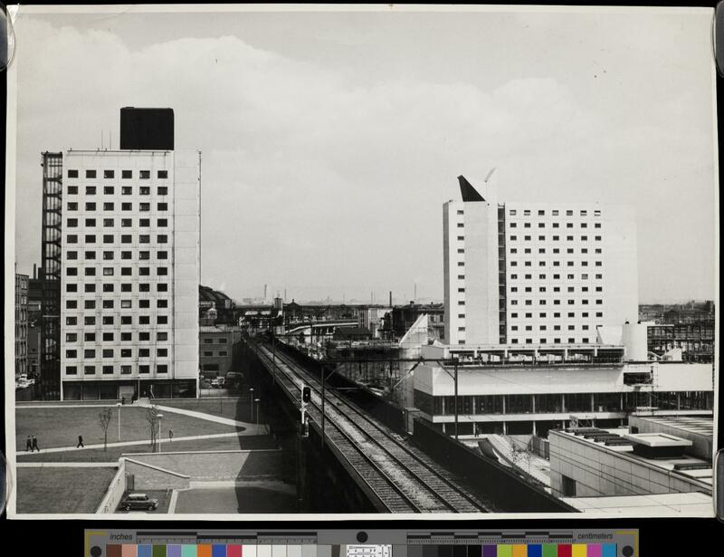 Chandos Hall and the Barnes Wallis Building separated by the railway line.