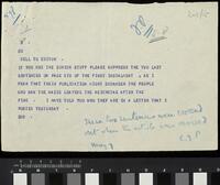 Telegram from Robert Dell to the editor of the Manchester Guardian - IIIF Image